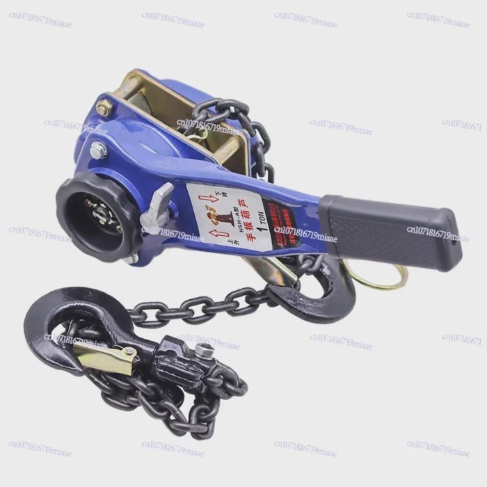 Hand Operated Chain Hoist, Manual Tightener, 1 Ton, Chain Hoist, Hand Operated Crane, Hoist