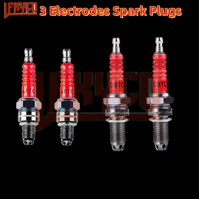 1/2/3/4/5PCS Racing Spark Plug 3 Triple Electrode A7TC D8TC For GY6 CG 50 70 110 125 150CC Motorcyc