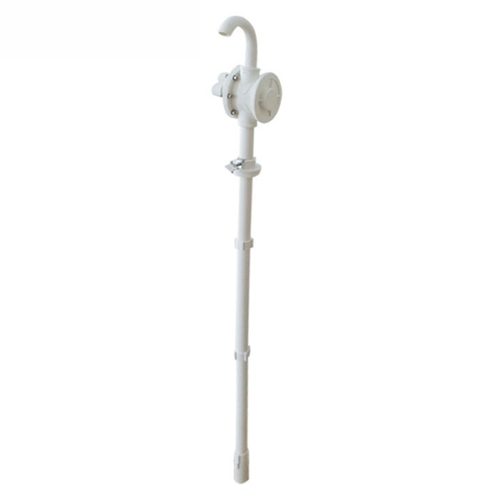 Plastic Anti-corrosion Hand Crank Rotary Pump, Rotary Drum Barrel Pump, White