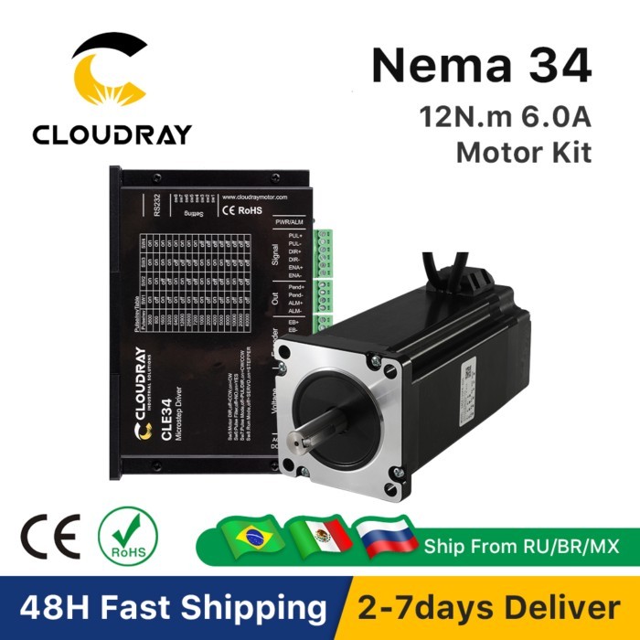 Cloudray Nema 34 Closed Stepper Motor Kit With Encoder 12N.m Closed Loop Stepper Motor Easy Servo D