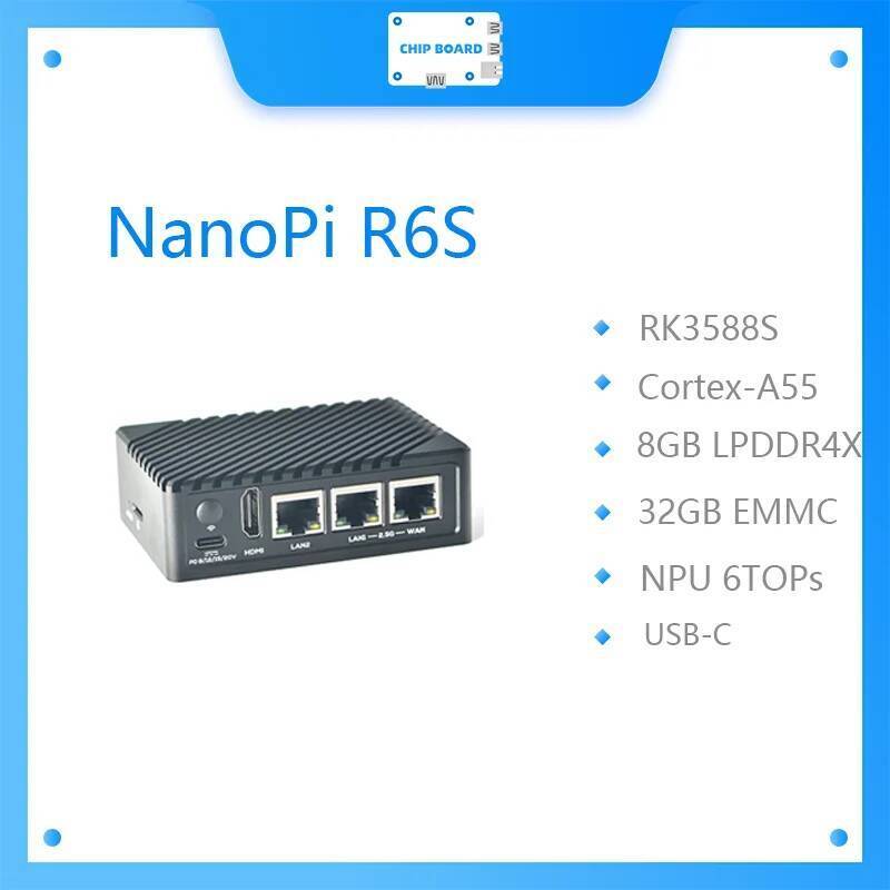 Friendly Nanopi R6S บอร์ดพัฒนา RK3588S Dual 2.5G พอร์ตเครือข่าย Gigabit 8G32GB การคํานวณขอบ 8K60P