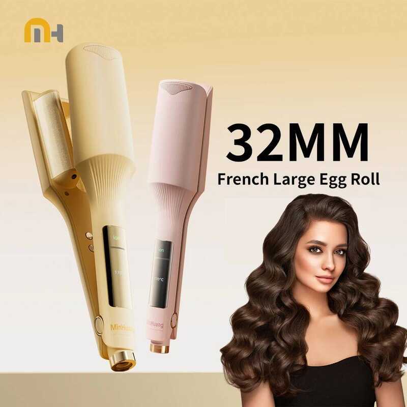 32 มม.Wave Curling Iron Professional French Egg Roll Hair Curler ลูกฟูก Wavy Styler ความร้อนอย่างรวด