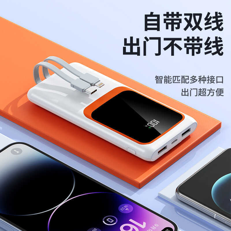P D โทรศัพท์มือถือชาร์จเร็วสองทางความจุขนาดใหญ่พร้อมสายเคเบิล 1 0mAh Power Bank รูปแบบคงที่