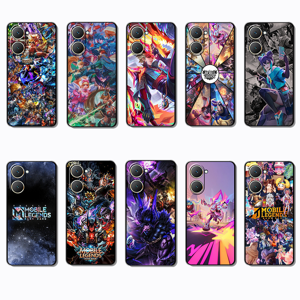 เคสโทรศัพท์สีดํานุ่มสําหรับ Vivo Y03 Y30T Y18 Y18S Y18E T3 Z9 lite Y37M MLBB caseg
