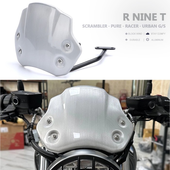 For BMW R9T RNINET RNINE T Rninet Racer Pure Urban G/S Scrambler Motorcycle Windshield Aluminum Win