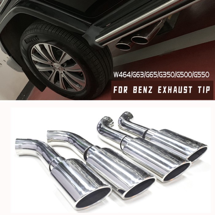 4PCS 304 Stainless Steel Exhaust Tips for Mercedes G63 W463 W463A, G-Wagon AMG Style Quad Side Muff