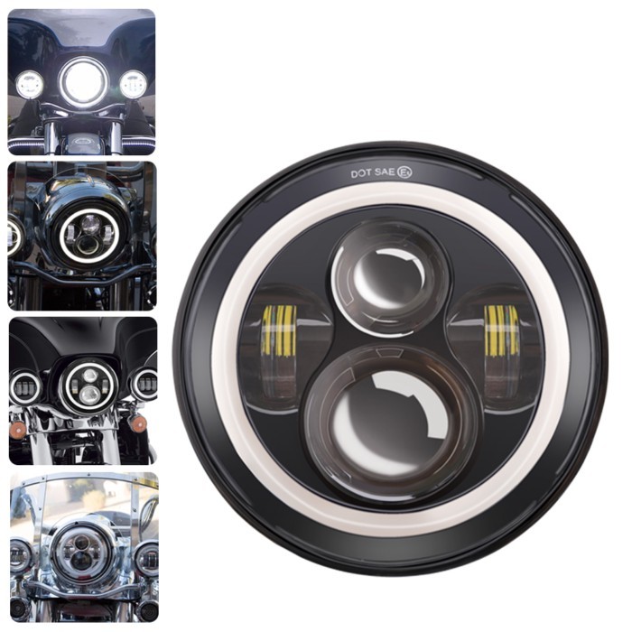Motorcycle Led 7inch Car Accessories Angel Eyes H4 Led Headlight For Lada Niva 4X4 Uaz Hunter Humme
