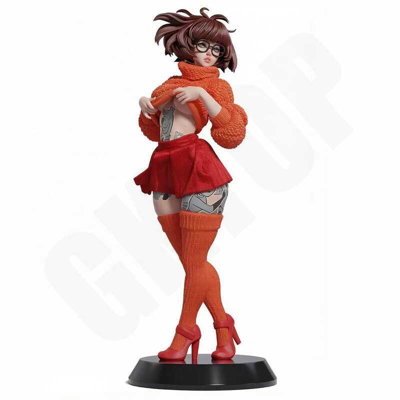asses Velma Casual Girl Figure 3D Printed Gray Resin Statue Toy Miniature Model Collection DIY Uned
