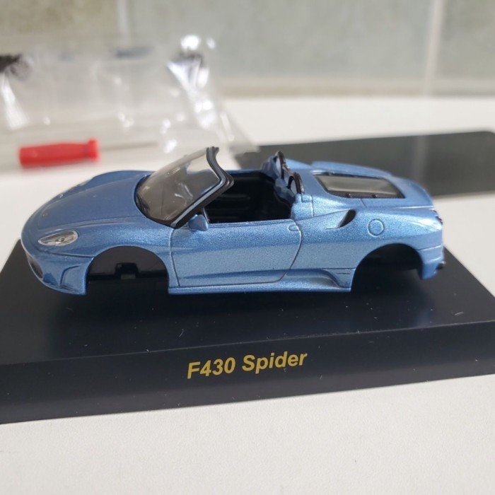Jingshang 1/64 KYOSHO Ferrari Ferrari F430 Spider Ice Blue Full Salary ประกอบโมเดลรถรุ่นลิมิเต็ด