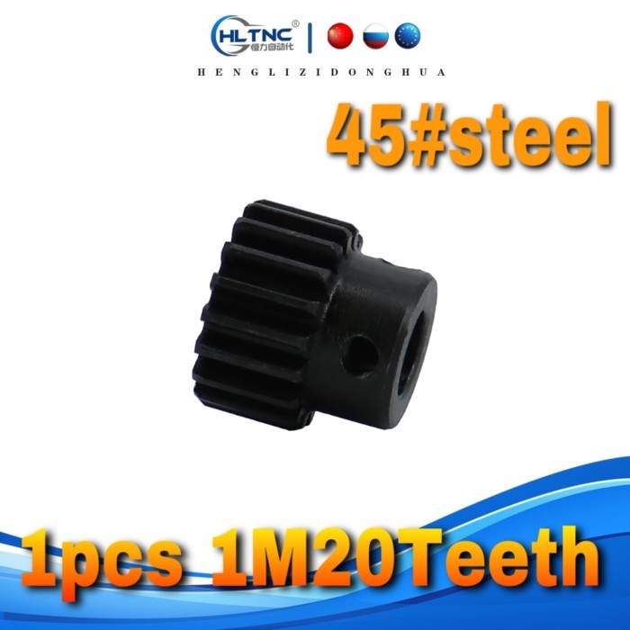 1pcs 1M 20 teeth boss key slot gear motor boss gear rack inner hole 6/6.35/7/8/10mm 45 steel cnc ge