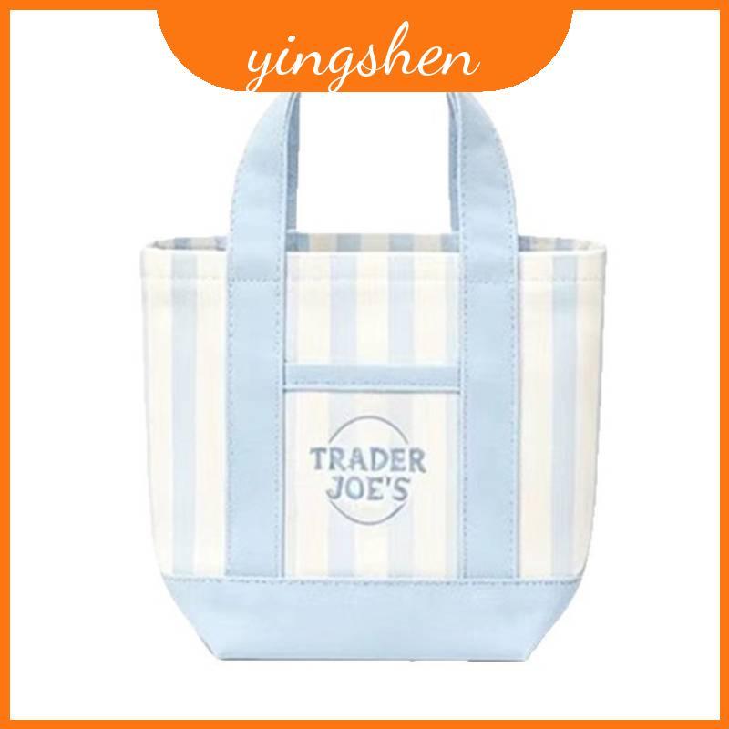 Trader Joes Canvas Tote พร้อมหลายช่องสําหรับชุดลําลอง