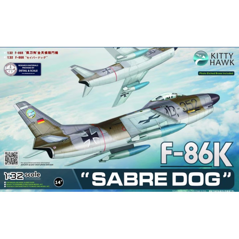 Kitty Hawk KH32008 F-86K "Sabre Dog" 1/32 Static model kit