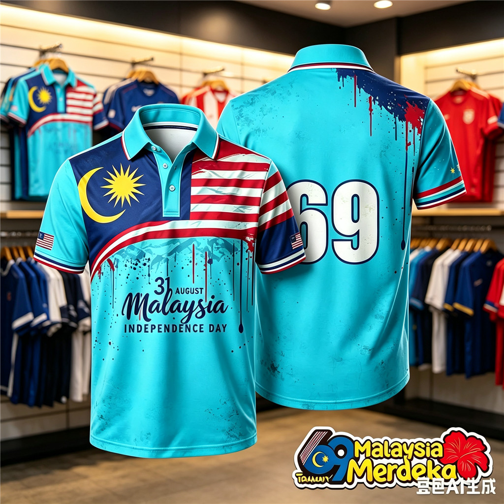 S 69th Independence Day jersey, August 31st, Independence Day, หมึกพิมพ์, ธงระเหิด, แขนสั้น, ใส่ได้ท
