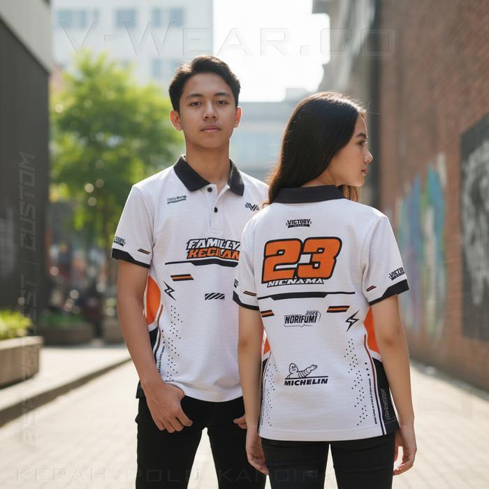 POLO T-Shirt VICTORY ข้อความที่กําหนดเอง, ปุ่มคอวี POLO Collar, เสื้อยืดเด็ก, วัสดุพิมพ์เต็ม VW047-ค