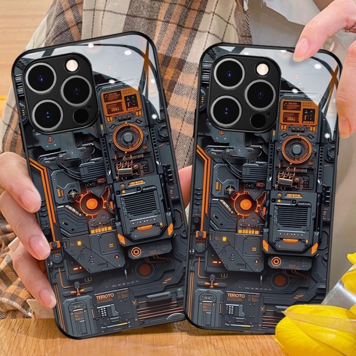 ขายร้อน Creative Circuit Board รูปแบบวัสดุแก้วเคสโทรศัพท์สําหรับ iPhone 17 16 15 14 Pro Max 13 12 11