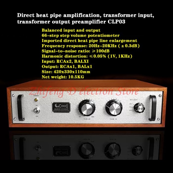 Direct heat pipe amplification, transformer input and transformer output preamplifier CLP03, signal