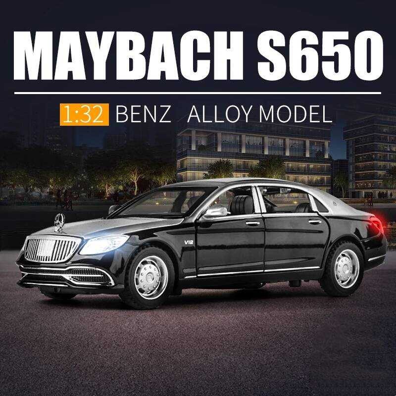 C New 1:32 Maybach S650 Alloy Car Model Diecasts Metal Toy Vehicles Car Model Simulation Sound And