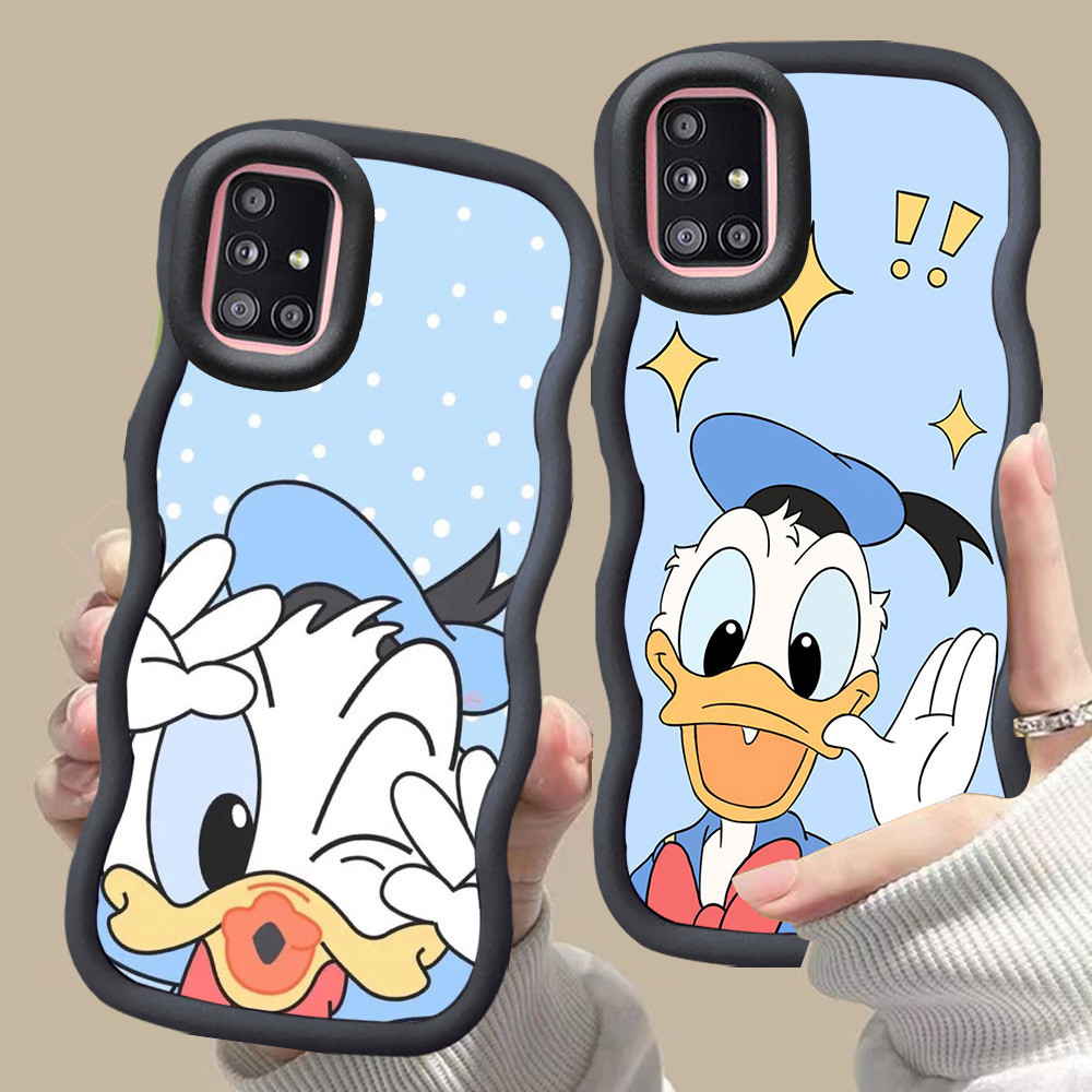 MERAH D-16 Donald Duck สีชมพูสีแดงสําหรับ Samsung A03S A51 A31 A03 A02S M02S F02S สีดํา