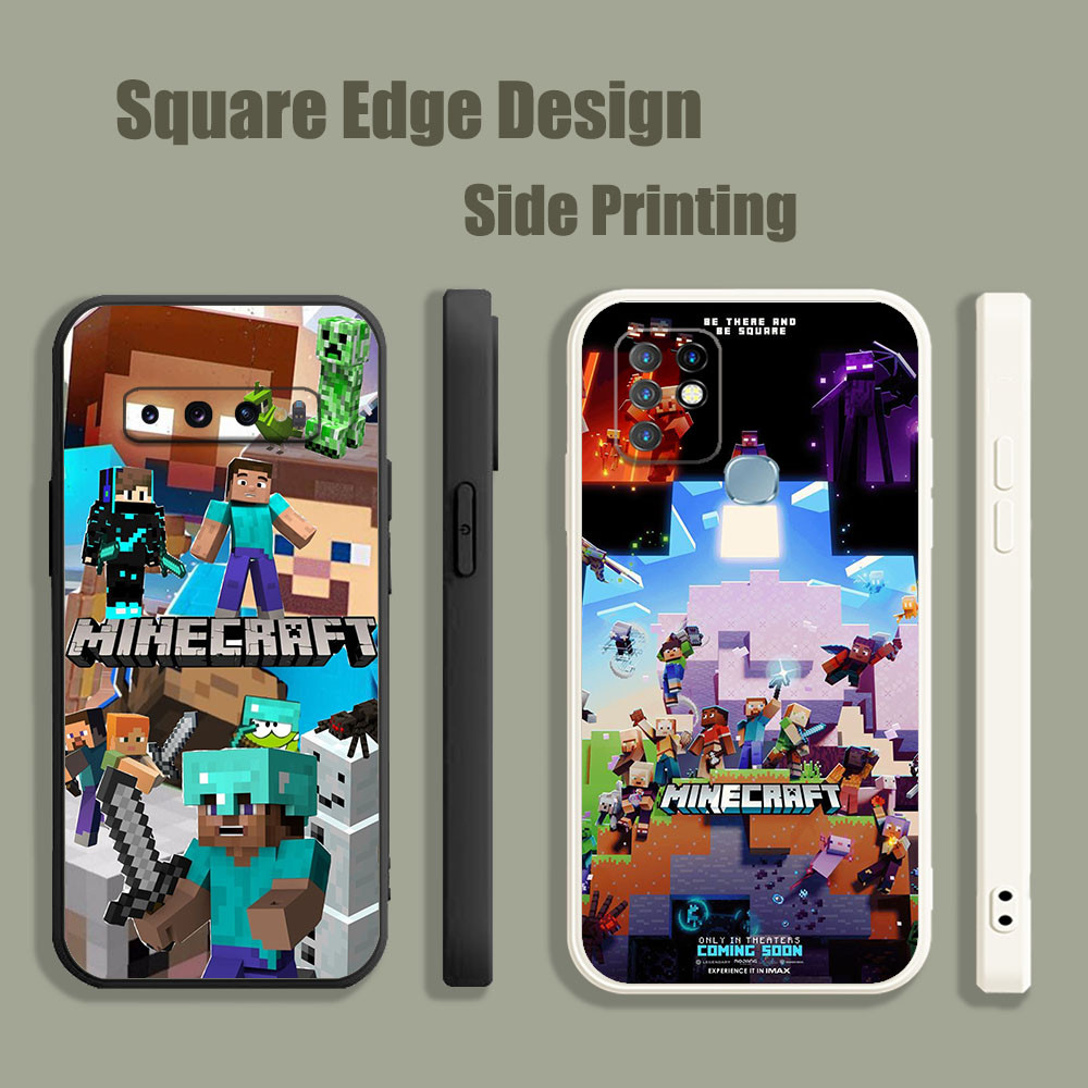 ปลอกสําหรับ OPPO A5 A9 A53 A32 A7X Reno 6 5 Z 2020 5G เกม Minecraft portada BOH14 เคสโทรศัพท์ขอบสี่เ