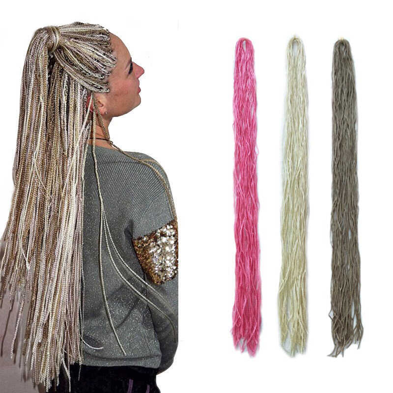 วิกผมสกปรก Braids Three Strand Braids ขนาดเล็กบาง Braids หางม้า zizi กล่องโครเชต์ chenx2