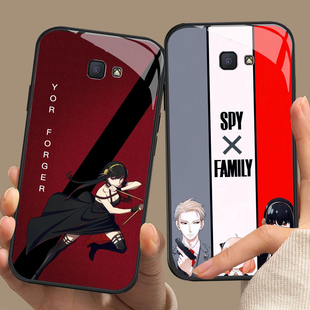 CK-95 Spy X Family HD Glass Casing สําหรับ Samsung Note 9 S24 S25 FE Ultra J7 Prime J6 J4 Core Pro P