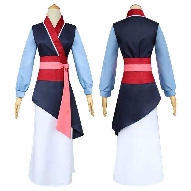 C Mulan Cosplay Costume Women Princess Mu Lan Dress Chinese Hanfu Heroine Outfit For Halloween Comi