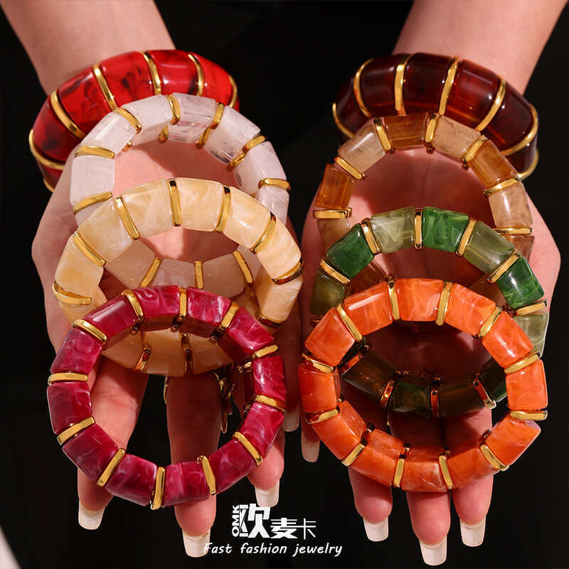 สร้อยข้อมือสาย.RESIN..power.rope.สีหวานสไตล์ฝรั่งเศสOmaka ดีไซน์แฟชันสำหรับคุณ