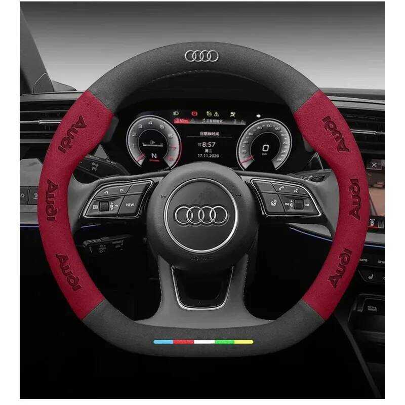 ▥   ปลอกหุ้มพวงมาลัยรถยนต์สำหรับ Audi ABT A1 A2 A3 A4 A5 A6 A7 A8 Q2 Q3 Q4 Q5 Q7 Q8 TT Rs3 Rs4 Rs