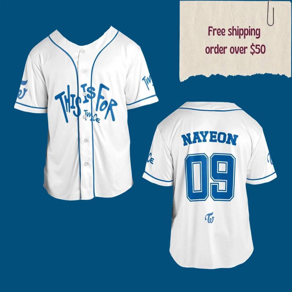 TWICE THIS IS FOR Baseball Jersey Once Merch เสื้อ Kpop Concert ชุด K69