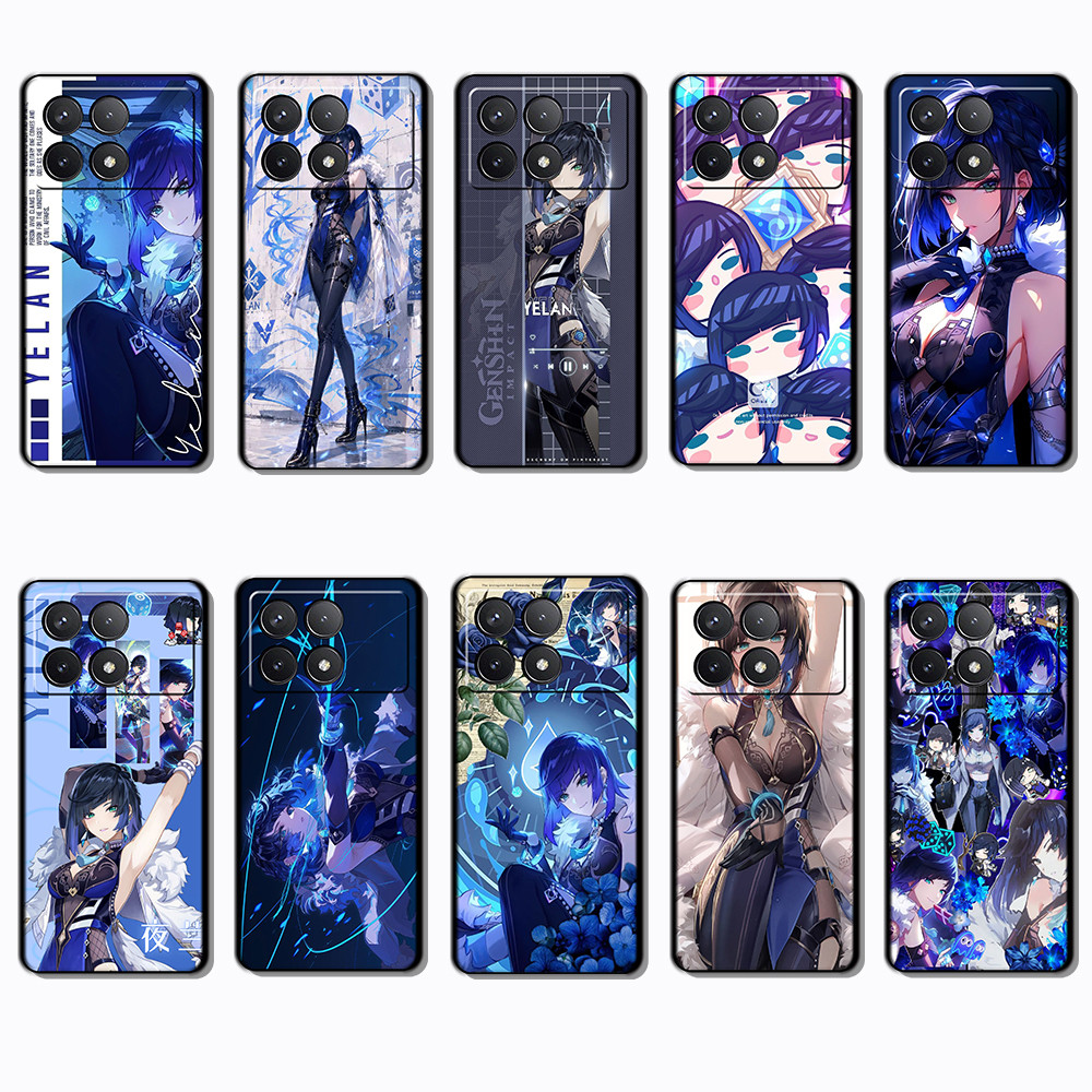 เคสโทรศัพท์สีดําแบบนุ่มสําหรับ Xiaomi Redmi K70E K60 k70 POCO F5 X6 F6 Pro Yelan caseg