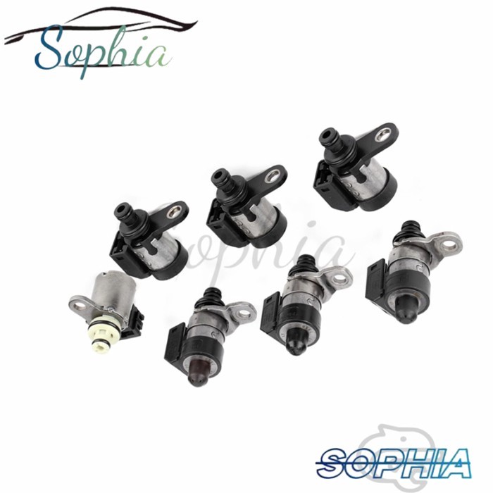 7PCS RE5R05A Transmission Solenoid Valve Kit 0260130030 0260130031 G7T23082 For 2002-2018 Nissan Pa