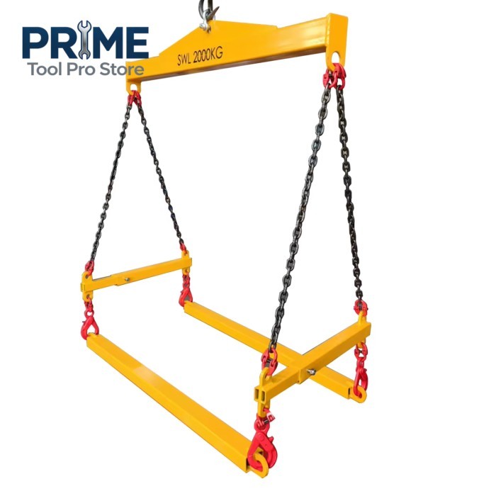 Portable Pallet Lifting Beam 2000 kg Pallet Moving Tool Safety Yellow Pallet Hoist for Material Han