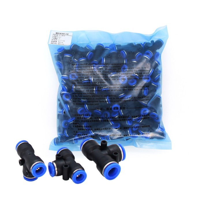 100pcs 50pcs Lot PE Pneumatic Fittings Fitting Plastic T Type 3-way for 4mm 6mm 8mm 10mm Tee Tube Q