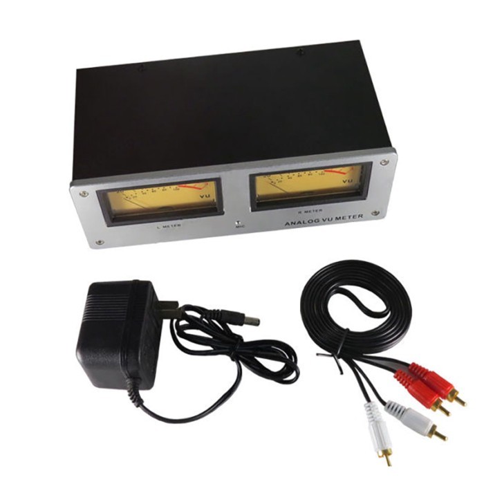 MIC-73 Voice-Activated Square VU Meter LED Warm Backlit Aluminum Alloy Panel Level Meter without Wi
