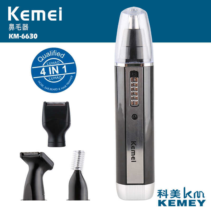 เครื่องเล็มขนจมูกมัลติฟังก์ชั่นจัดหาพิเศษ 4 in 1 เครื่องเล็มขนจมูกไฟฟ้า Kemei KM-6630