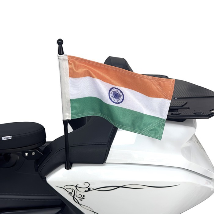 Panical Rear India LR Side Fairing Trunk India Flag Flagpole Set Banner Cloth For Honda Gold Wing G