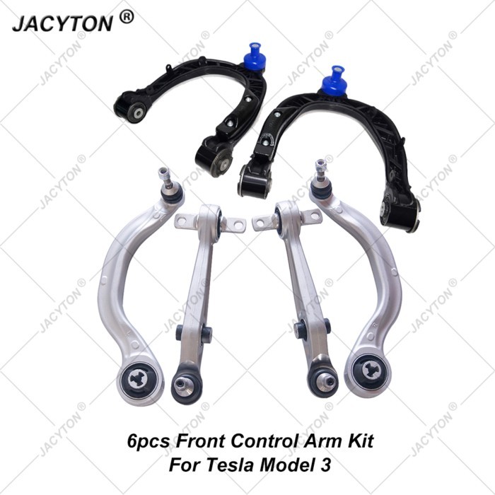 JACYTON 6pcs Front Control Arm Kit For Tesla Model 3 5YJ3 1044321-00-G 1044326-00-G 1044354-00-A 10