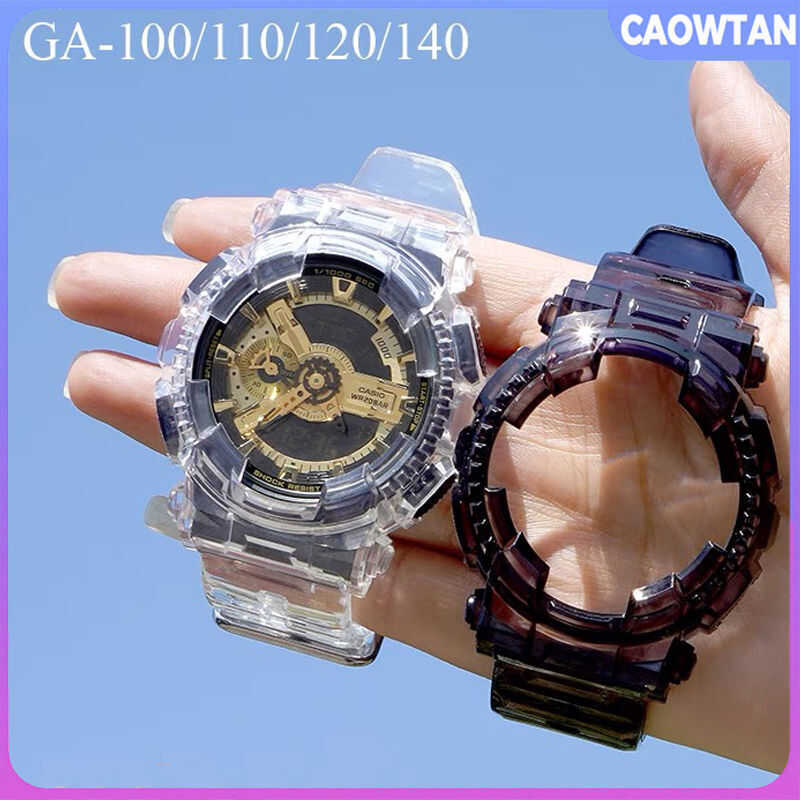 C TPU Transparent Watch Band Set For G-Sho Ga110 Ga120 Ga140 Sport Waterproof Watch Band+Case Acces