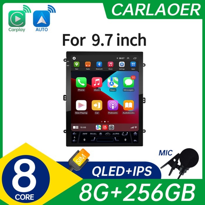 CARLAOER 9.7 inch Tesla style Carplay android auto Car Android 2 Din Radio Multimedia Video Player