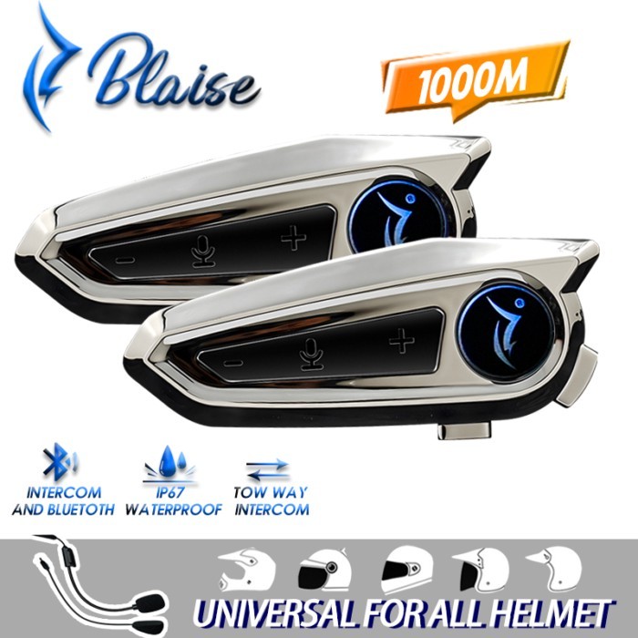 1/2x Music Interphone Bluetooth 5.3 Motorcycle Helmet Intercom Headset Waterproof 1000m Intercomuni