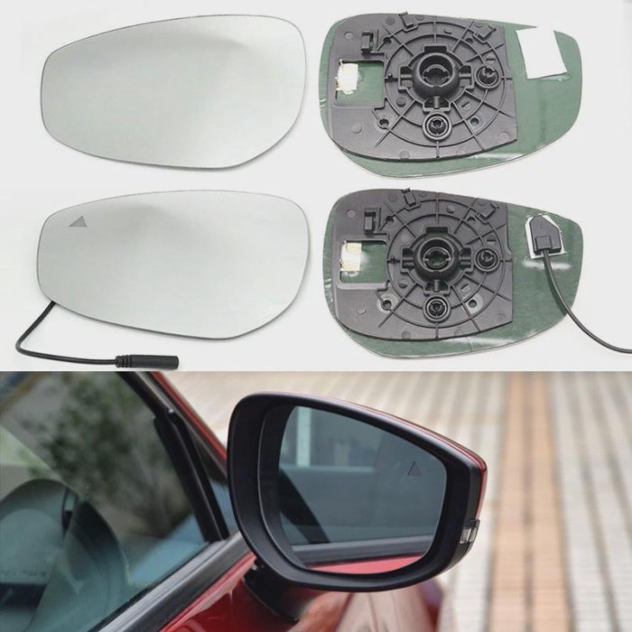 Rearview Mirror Wing Door Side Glass Lens Blind Spot Warning Heating For Mazda 3 2019-2023 With BSM