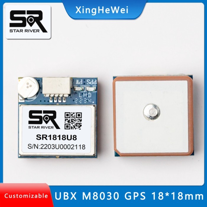 SR1818U8 GPS Module UART TTL level GPS GLONASS GNSS module UBX M8030 Passive Antenna ROM 9600 Baudr