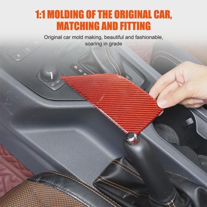 metyoucar For Ford Ranger Wildtrak T7 T8 2015-2021 Soft Carbon Fiber Car Handbrake Slot Pad Cover T