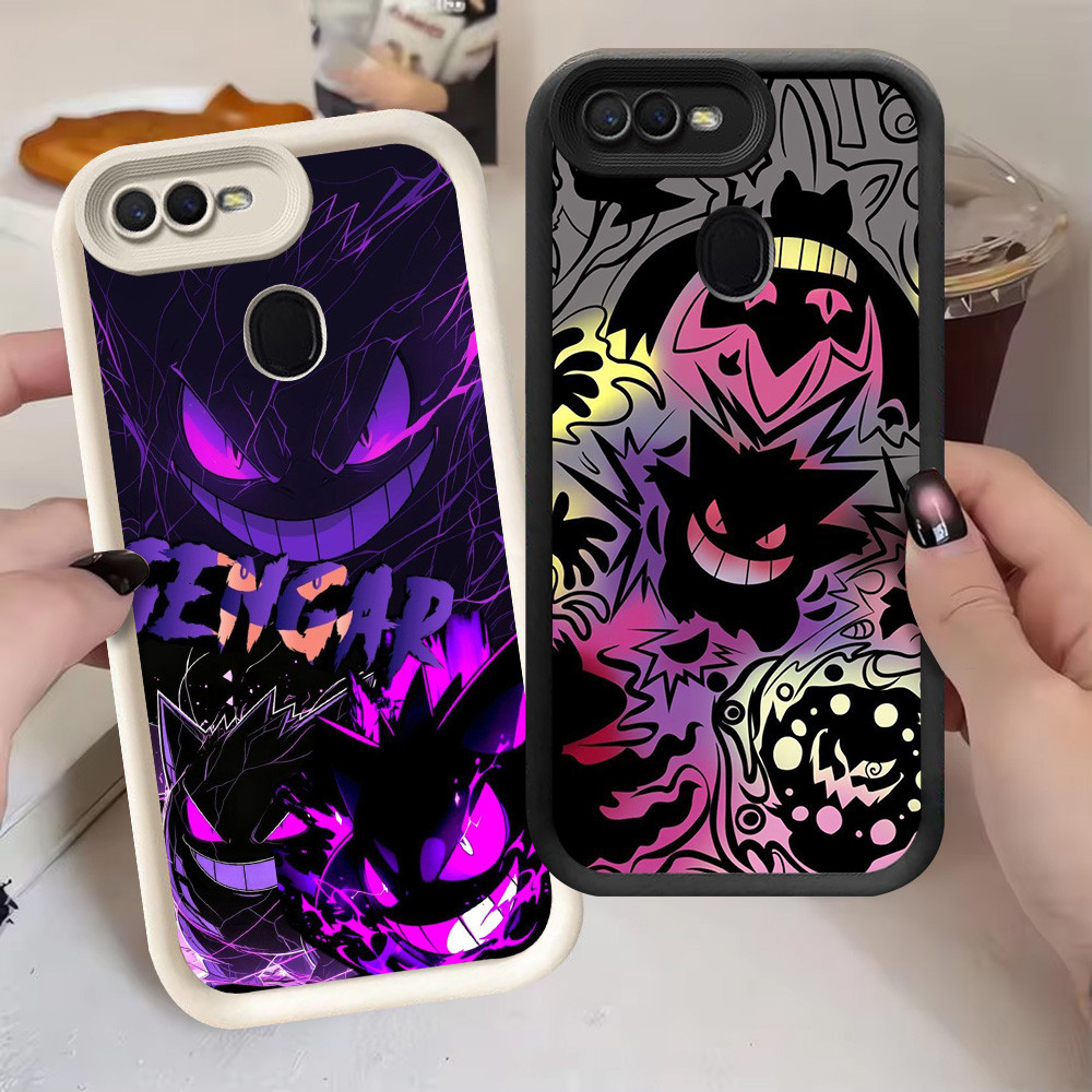 G-40 Pokemon Gengar Casing สําหรับ OPPO A11K F9 Pro A7 F7 A12 A5S F5 A12s สีดําและสีขาว