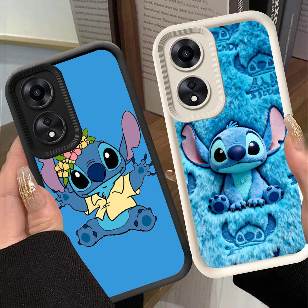 G-69 Stitch Casing สําหรับ OPPO Reno 13F A79 10 5G สีดําและสีขาว