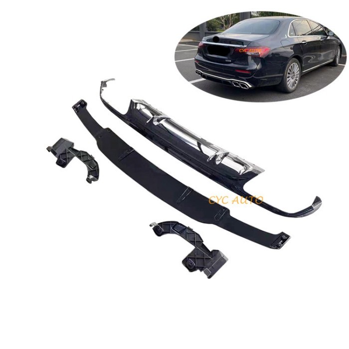 W213 E63S AMG Rear Bumper Diffuser With Exhaust Tips For Mercedes Benz E Class W213 Body Kit Normal