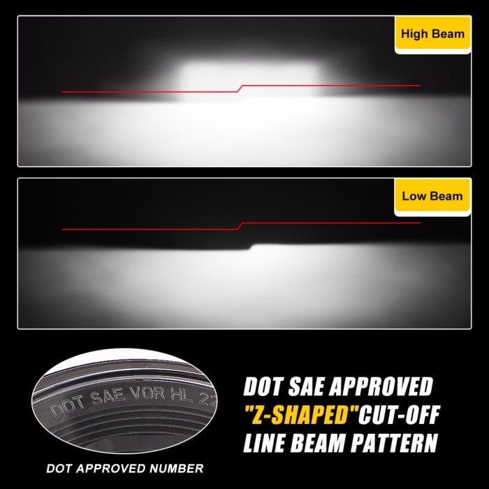 7inch LED Car Headlights DOT E9 4X4 7" Motorcycle LED Headlamp For Jeep Wrangler tj lj jk Lada Niva