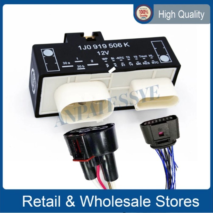 1J0919506K Cooling Fan Relay Radiator SE0027 Radiator Fan Control Unit Module Plug for Jetta Golf T
