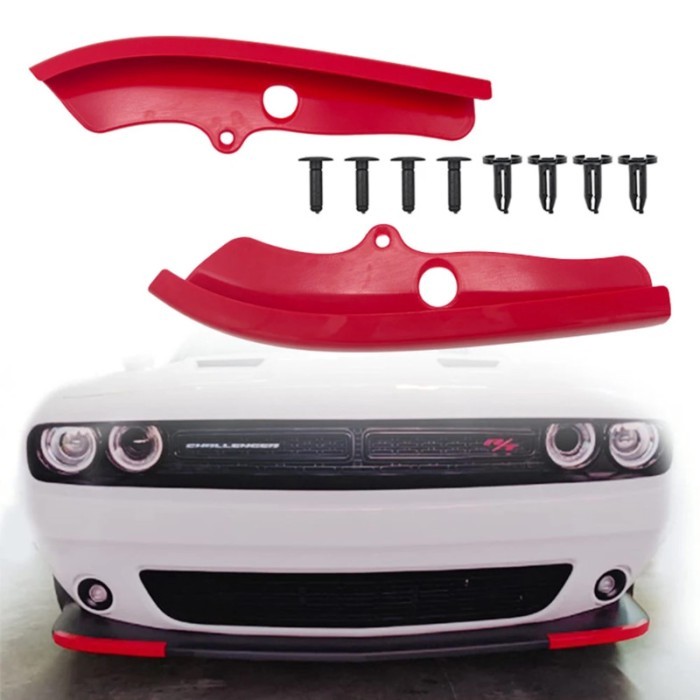 2Pcs Front Bumper Splitter Protector Lip Spoiler Diffuser Guard Cover For Dodge Challenger R/T Scat