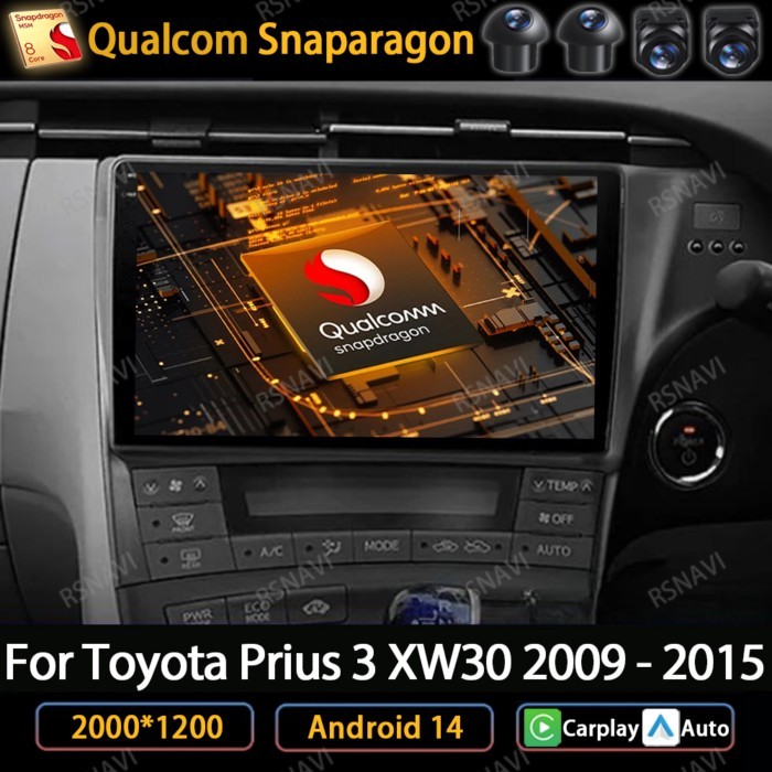 Android 14 For Toyota Prius 3 XW30 2009 - 2015 Car Radio Multimedia Video Player GPS NAVI Carplay A